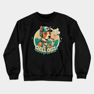 Hip Hop Dog Chill Out design smoking weed cool dog Crewneck Sweatshirt